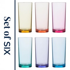Reusable Drinking Glasses 16oz BPA-Free Plastic Tumblers (Set of 6)