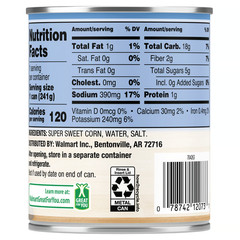 Great Value Golden Sweet Whole Kernel Corn, 8.5 oz (12-Pack)