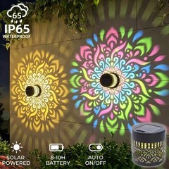 Solar Mandala Mosaic Lights 7 Color Changing Outdoor Solar Fence Decor Lamp
