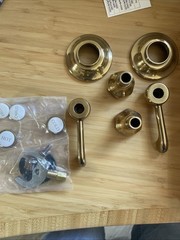 RH Restoration Hardware Bistro Lever Handle Wide Spread Faucet Aged Brass 057