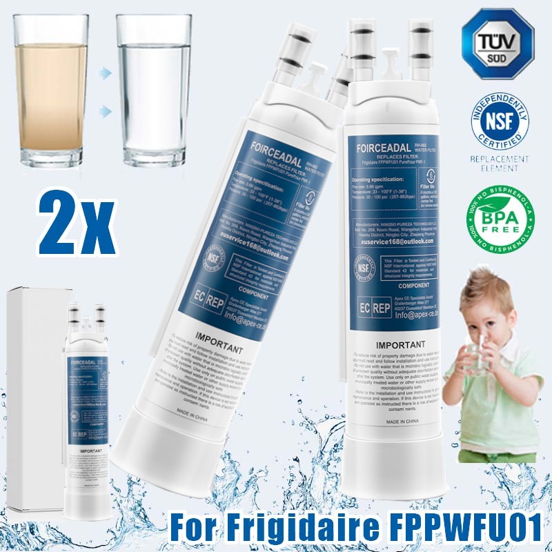 2pack For Frigidaire PWF-1 FPPWFU01 Refrigerator PurePour Water Ice Filter White