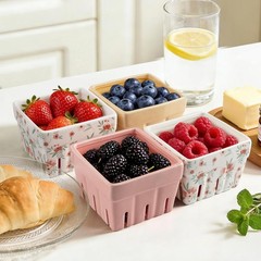 AELS Ceramic Berry Basket, Farmhouse Fruit Bowl Container for Fruit & Vegetables