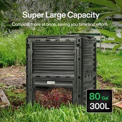 VIVOSUN Compost Bin 80Gal 300L Outdoor Composter W/ Large Capacity