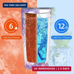 Paris Eiffel Tower Tumbler with Lid and Straw 20 oz Stainless Steel Cup Vacuum I