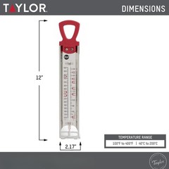 Taylor Food Network Candy Thermometer – Clip-On Stainless Steel Design