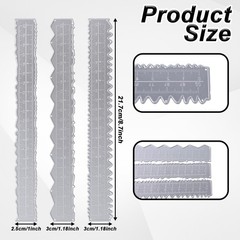 JJUNW 3 Pcs Deckle Edge Ruler Carbon Steel Metal Paper Tearing Ruler Craft Ru