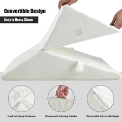 Costway Bed Wedge Pillow Adjustable Memory Foam Reading Sleep Back Support White