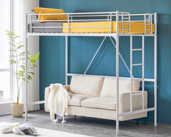 Loft Bed Twin Loft Bunk Bed Frame with Stairs Flat Ladder Rung for Kids Adults