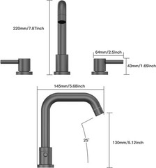 Brushed Nickel Bathroom Faucet 3 Hole Wide-spread 8 Inches with Supply Lines