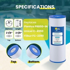 In The Swim Filter Cartridge 2-Pack Replacement for Rainbow 50, Waterway, CMP