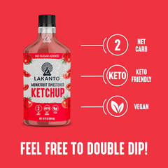 Lakanto Sugar Free Ketchup – Sweetened with Monk Fruit Sweetener, Perfect for Bu