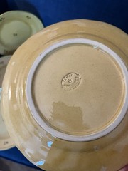 Terre Provence France RARE Stoneware Floral Round Plate Set 8 Must SEE Vtg