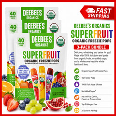 3-Pack Deebee’s Organic Superfruit Freezie Pops Variety, 1.35 fl oz, 40-count