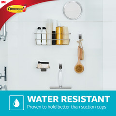 Command Bath Accessory Organizer: 3.4 in. x 4.4 in. x 3.8 in. (Satin Nickel) 2-p