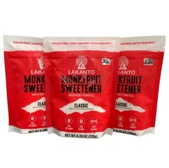 3 Packs Lakanto Classic Monk Fruit Sweetener with Erythritol 8.29 oz BB 10/2028