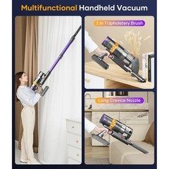 V18-Cordless Stick Vacuum – 45Kpa Suction, Smart Auto Mode, 65 Min Runtime –