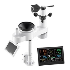 Uimoso 7-in-1 Wireless Weather Station 7.5” Display and Indoor-Outdoor Sensor