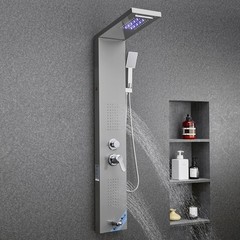 VEVOR Shower Panel Tower System Stainless Steel Column Rainfall Waterfall Head
