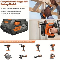 New For Ridgid R840087 6Ah 8Ah Lithium Battery Rigid 18 Volt R840085 Power Tools