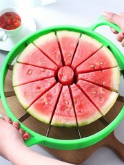 Stainless Steel Watermelon Slicer Easy Grip Manual Fruit Cutter