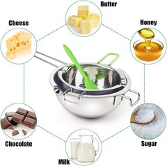 Double Boiler Pot Set for Melting Chocolate, Butter, Cheese, Caramel and Candy