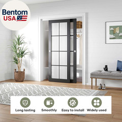 5.3Ft/64In Bypass Double Sliding Pocket Door Hardware Kit,Commercial Grade,Alumi