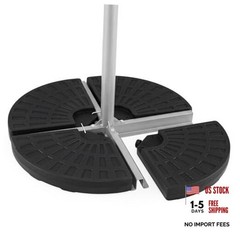 4 Piece 140 Lbs Umbrella Base, Offset Umbrella Weights with Black 140.0 Pounds