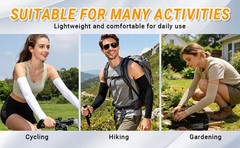 2 Pairs UV Protection Cooling Arm Sleeves for Men and Women UPF 50 Sun Sleeve