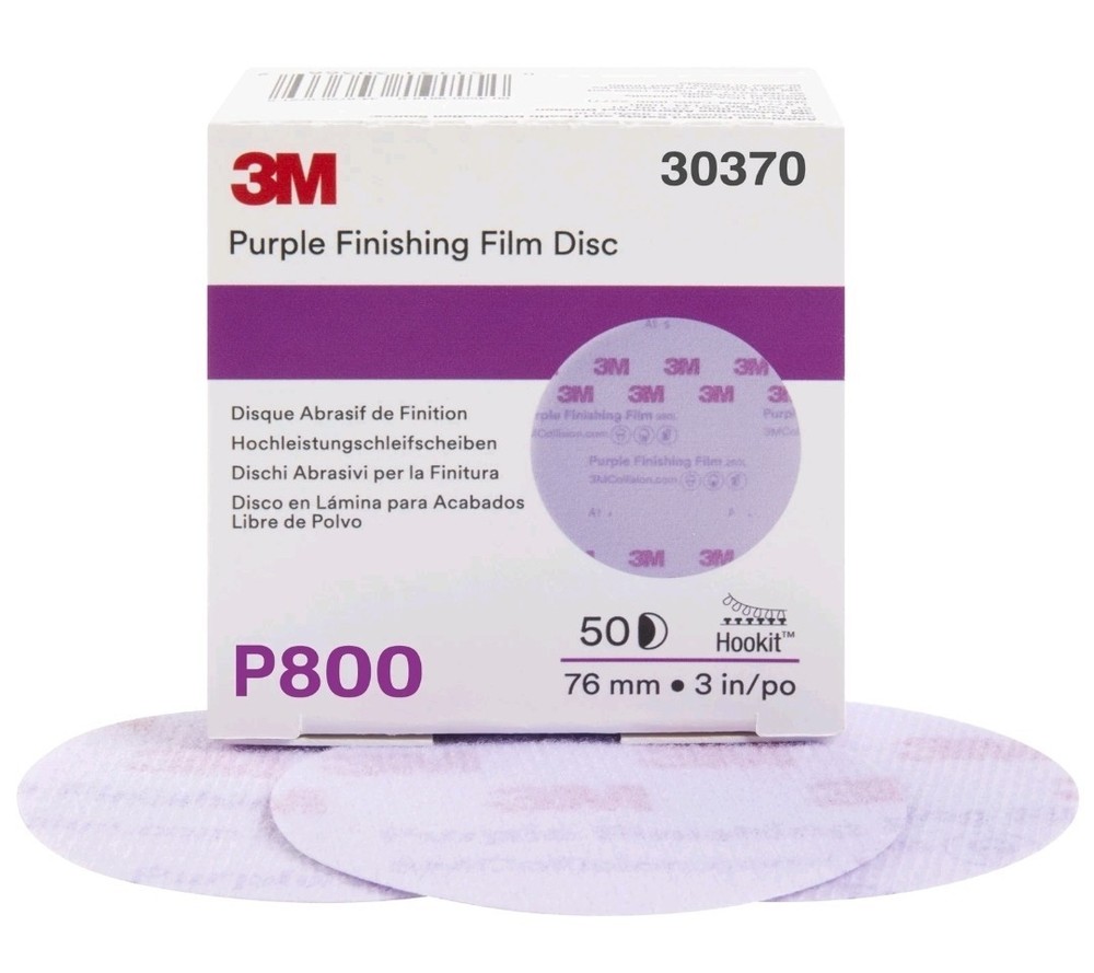 3M Hookit Purple Finishing Film Abrasive , 30370, 3 in, P800