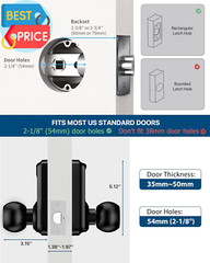 Keyless Entry Door Lock with Code, Keypad Door Lock with Handle, Touchscreen Doo