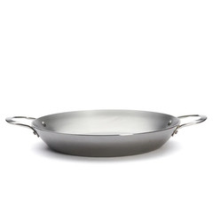 De Buyer Mineral B Element Carbon Steel 2 Handles Paella Pan, 12.5-Inch, Silver