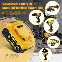 Pack 12.0AH For DeWalt 20V 20 Volt Max XR Lithium Ion Battery DCB206-2 DCB205-2