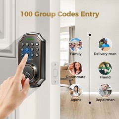 ARPHA Keyless Smart Door Lock Entry Keypad Deadbolt Anti-Peeping Auto Lock D180