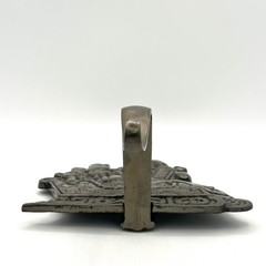 Cast Iron Silver Santa Claus Sleigh Christmas Stocking Hanger Grandeur Noel