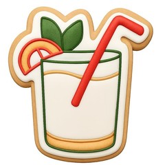 Coconut Mojito Cookie Cutter & Stamp, Fondant & Clay – 4×3.4