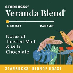 Starbucks Veranda Blend Blonde Roast Coffee Keurig K-Cup Pods – 60 Count Box