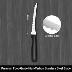 2 Pcs 6 inch Tomato Slicer, Serrated Tomato Knives, Carbon Stainless Steel Blade