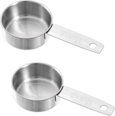 2 Pcs 1/4 Cup Stainless Steel Measuring Cup,60 ml 2 oz Stainless Steel Measuring