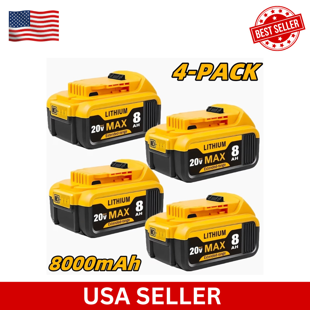 4Pack 8.0Ah 20V 20 Volt Max XR Lithium Ion Battery