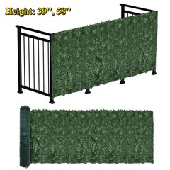 39in 58in Artificial Hedge Faux Ivy Leaves Privacy Fence Screen Panel Wall Decor