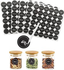180 Spice Jar Labels – Chalkboard Stickers, Preprinted and Blank – 1.5 in