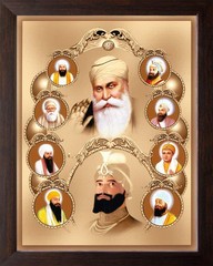All Ten Sikh Gurus Wall Decor Painting Frame