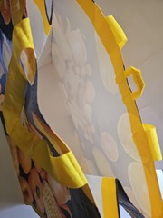 Meijer Reusable Shopping Tote Bag Size Medium 8x14x16″ Lemon Veg Yellow Theme