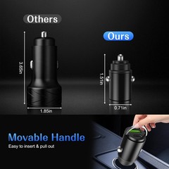 100W Super Fast Car Charger withUSB, USB Type A, USB Type for 12V-24V Car