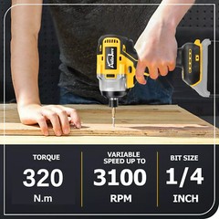 Brushless Cordless Impact Driver,for Dewalt 20V Max Battery,1/4″ Compact,2 Speed
