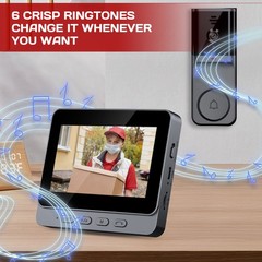 2.4G Wireless Smart Visual Intercom Video Doorbell Camera Monitor for Home US