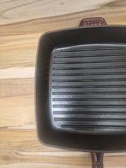 Staub 26cm 10.25″ Square Cast Iron Grill Pan Grillet Majolica Grenadine France