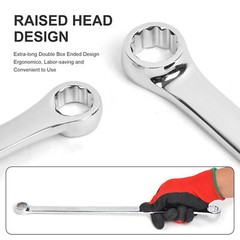 Extra Long Box End Wrench Set, Metric Durable Aviation Spanner 6PCS CRV 8 – 19mm