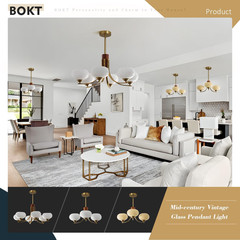 Brushed Brass 3-Head Globe Chandelier – Adjustable Industrial Ceiling Light