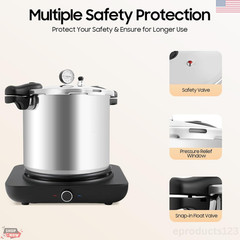 Pressure Canner Cooker 23Qt Aluminum Induction Gas Compatible Safety Valve